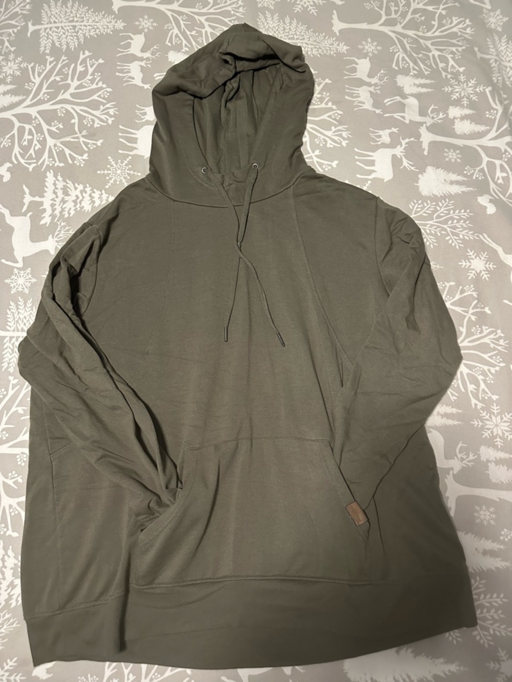Maurices Olive Pullover Hoodie with Kangaroo Pocket